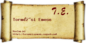 Tormási Emese névjegykártya